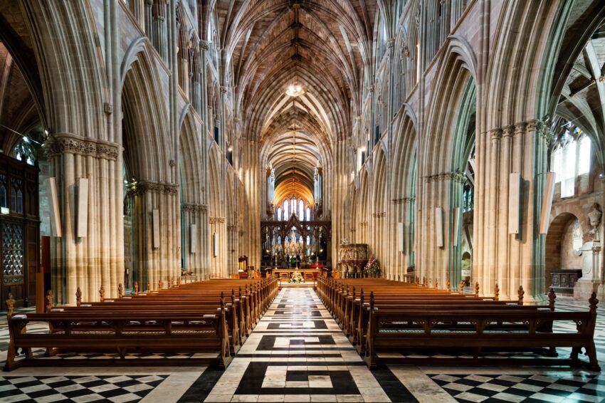 The interior of Worcester Cathedral